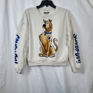 Scooby Doo Cartoon Network Juniors Beige Long Sleeve Graphic Sweatshirt XL 15/17
